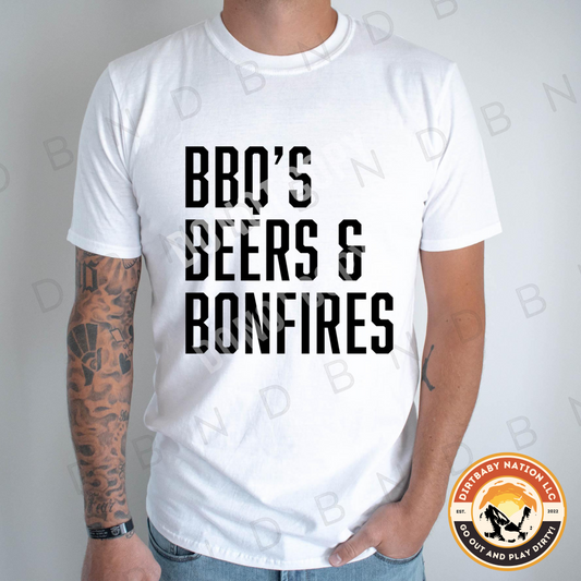 BBQ, BEERS 🍻& BONFIRES 🔥 T-Shirt