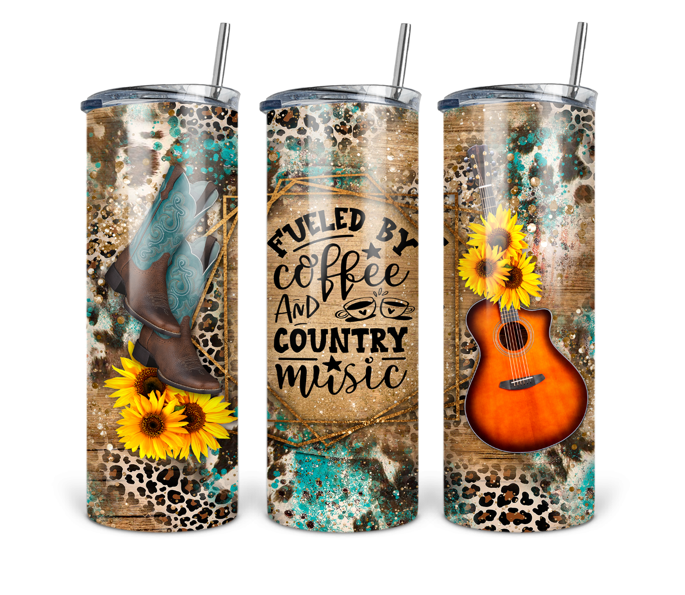 Fueled by Coffee and Country Music 20 oz Duo Tumbler