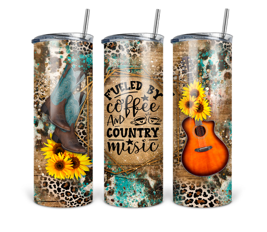 Fueled by Coffee and Country Music 20 oz Duo Tumbler